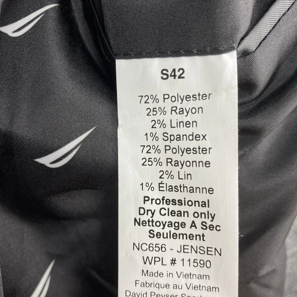 Nautica Men Modern Fit Active Stretch Structure Weave Red Sport Coat Grey 42S